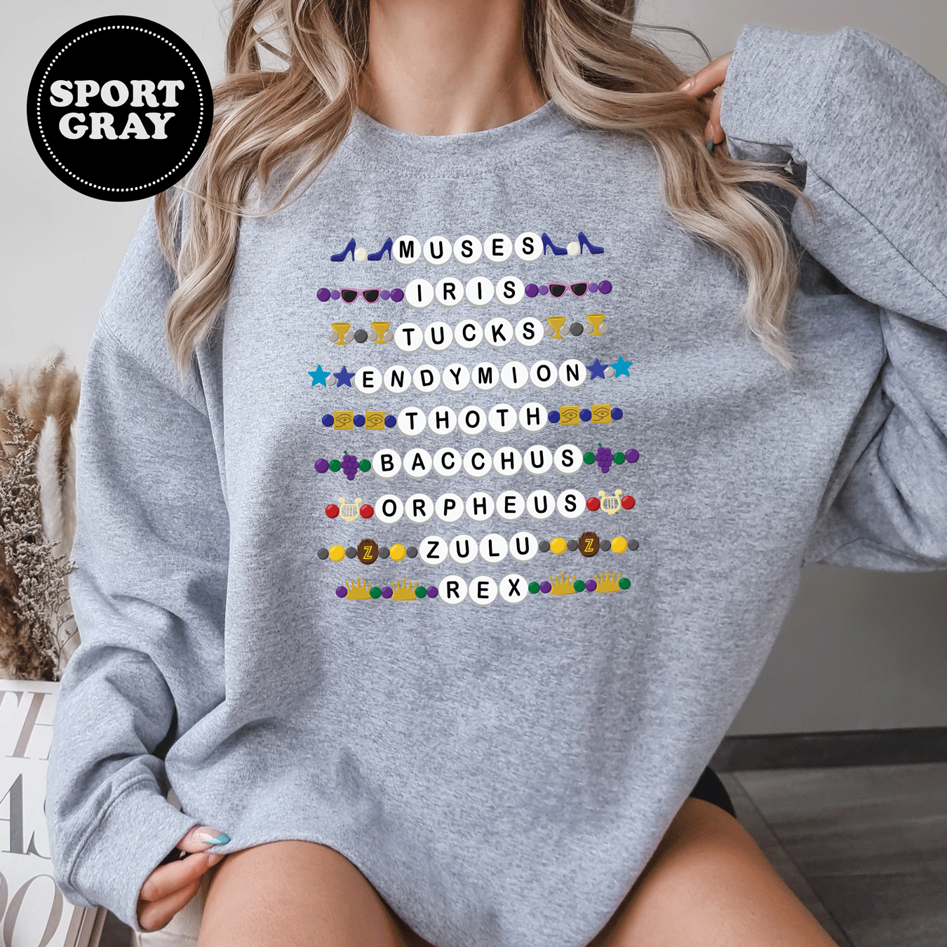 Mardi Gras Bracelet Parade Sweatshirt